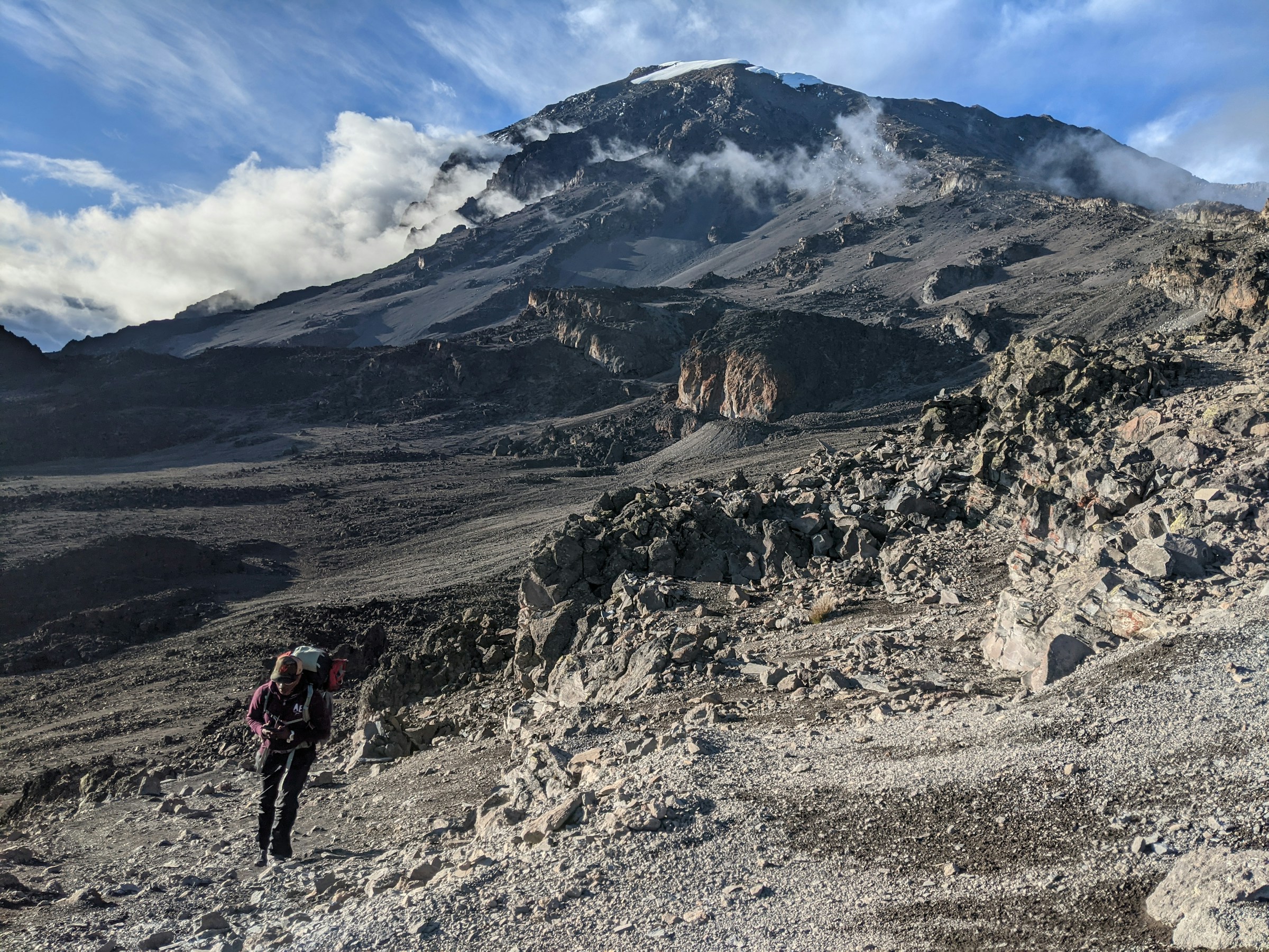 Lava Tower (4,630 m / 15,190 ft) → Buffalo Camp (3,995 m / 13,107 ft)